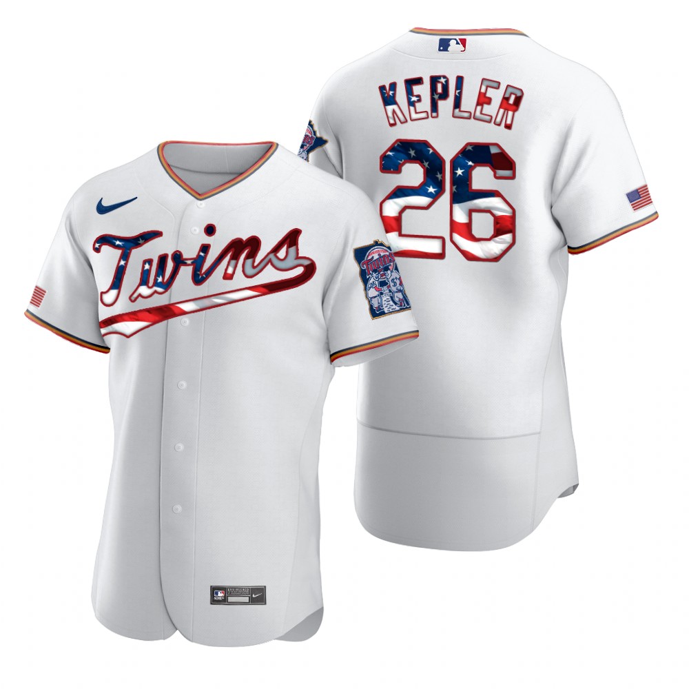 Minnesota Twins #26 Max Kepler Men Nike White Fluttering USA Flag Limited Edition Authentic MLB Jersey